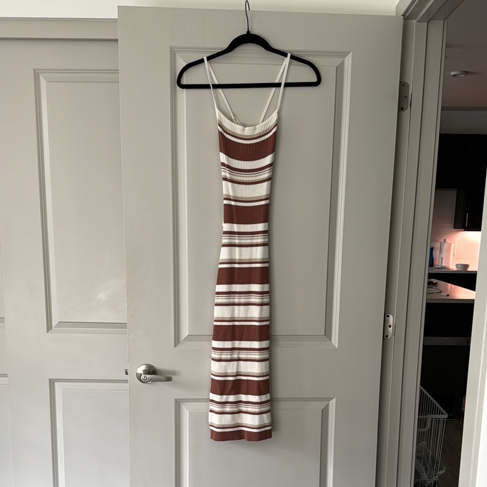 Abercrombie Striped Brown and White Dress